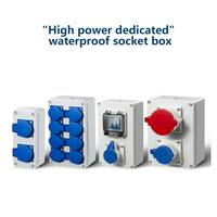 Boîtier de prise industriel étanche IP65, anti-poussière et ignifuge, RCBO 2P 32A + prise à cinq trous (X4)
