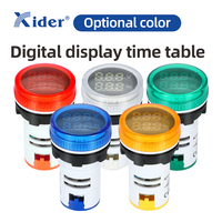 Lampu indikator pengukur tegangan dan arus Panel tampilan Digital LED 22MM melingkar AD22-22VHzM merah