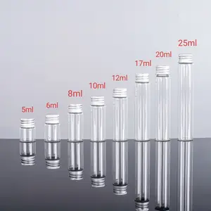 Nước giải khát lọ đường kính 22mm Borosilicate kính hiển thị ống nghiệm pre-roll Glass ống với nhôm vít nắp cho subpackage