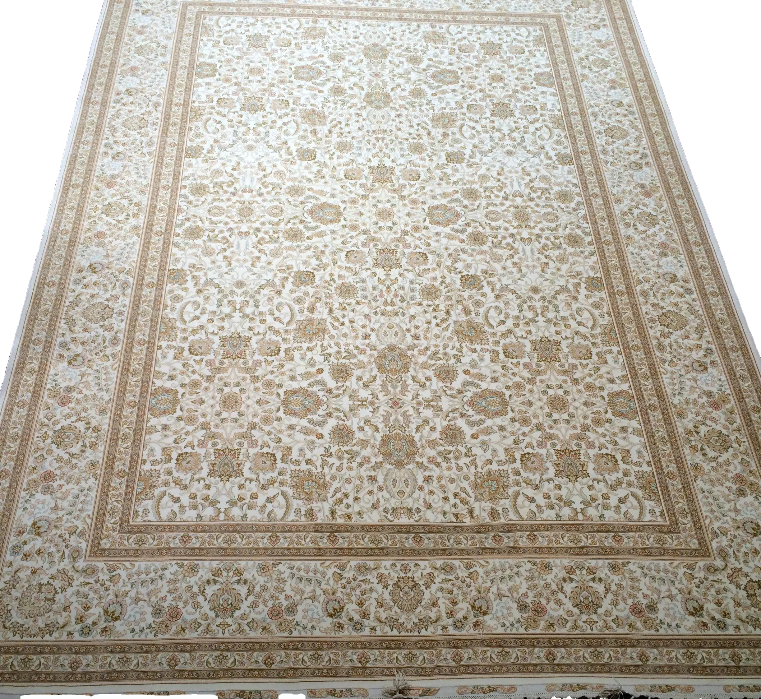 220*310cm baby's breath hand knotted wool silk mixed indoor outdoor area decorative rugs indian handmade prayer carpets