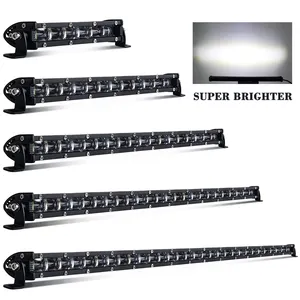 4X4 Super Slim Thin Single Row 6D Optical Lens Combo Long Range Beams Auto Led Light Bar For Tractor Truck Boat 4Wd 4X4 Atv