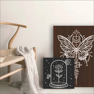 3D DIY Pearl Painting Kit Simple to Operate on Paper Base-3D Fireworks Butterfly with Flower Subjects for Home Art Decoration