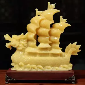 Feng Shui-estatua del barco de navegación de dragón, decoración Feng Shui para la riqueza y la riqueza, adornos para el hogar y la Oficina