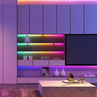 Bande LED COB RGBIC à pixels haute densité 768 LED 16 ICs/m, adressable, synchronisation musicale pour éclairage décoratif de salle de jeux et de home cinéma