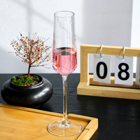 Verre à Long Pied Champagne Whisky Vin Flûtes Verrerie Mariage Fête Gobelet en Verre Soufflé Main Personnalisé