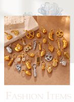 Pendentifs en acier inoxydable micro-pavés de zircon, motifs alimentaires mignons (citron et pizza), accessoires de fabrication de bijoux DIY