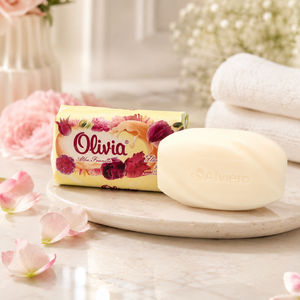 Magnolia Scented Moisturizing Bar <b>Soap</b> with Glycerin Lanolin Vitamins A and E for Hand and Body Care 140 g Olivia - Product Image 1