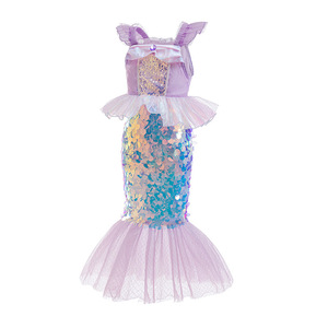 Vestido de Lentejuelas con Cola de Sirena para Niñas, Estilo Princesa, Sin Mangas, a la Moda, para Disfraces de TV y Películas, Marca HP - Product Image 2