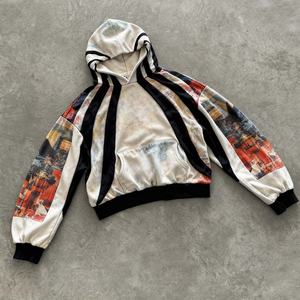 Sudaderas con Capucha Personalizadas de Alta Calidad, Sudadera con Capucha de Algodón, Talla Grande, Estilo Patchwork, DTG, Cómoda, Deportiva, para Hombre y Mujer - Product Image 2