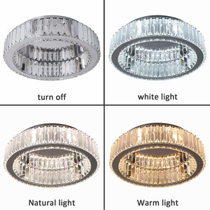 โคมไฟเพดาน LED โมเดิร์นหรูหรา สีทอง ประดับคริสตัล สำหรับโรงแรม ห้องนั่งเล่น โคมไฟทรงกลม ดีไซน์โดดเด่น - Product Image 4
