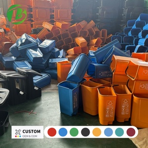 <span class=keywords><strong>Poubelle</strong></span> double 2-en-1 avec pédale et roues, 20L, en plastique HDPE écologique, portable, pour tri et recyclage, maison et cuisine - Product Image 1