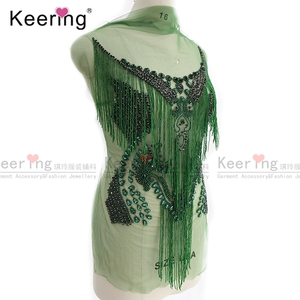 Stock fatto a mano oro <span class=keywords><strong>argento</strong></span> con frange di perline abito per pannello WDP-055 - Product Image 3