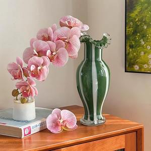 Jarrón de Vidrio con Encaje Verde de Alta Gama, Decoración de Lujo Ligero y Retro para Mesa de Salón, Arreglos Florales, Muestra de Jarrones para Flores - Product Image 3