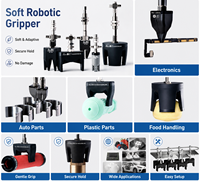 Pince robotique souple à double mâchoire avec assistance par aspiration, puissance 0W, pour la manipulation d'aliments, de plastiques, d'électroniques et de pièces automobiles
