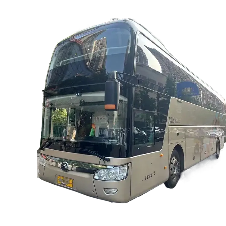 6126 1.5 Deck Luxury Express Bus Used Long Distance Coach with Built-in Bathroom Toilet 37 Pilot Seats