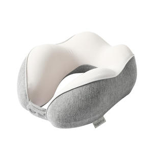 Almohada de Viaje Topentor en Forma de U, de Espuma Viscoelástica, Portátil, para Avión, Oficina, Siesta, Color Gris Sólido con Serigrafía - Product Image 1