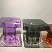 Table basse en verre de style nordique moderne pour le salon, design carré simple