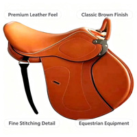 Selle de cheval de dressage de haute qualité en cuir de style anglais noir marron pour équipement équestre en gros