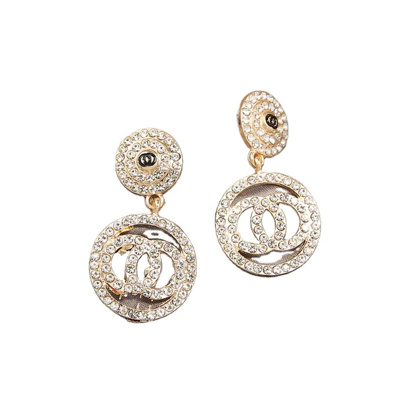 M212 925 argento ago moda europea semplici orecchini con diamanti pieni coreani versatili orecchini con diamanti vintage francesi