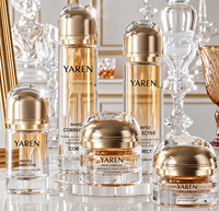 Flacon de lotion pressurisé haut de gamme 100 ml, flacon de crème hydratante 50 g, flacon d'essence en verre, ensemble d'emballage