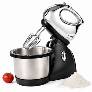 Batteur à gâteau au design simple, mélangeur de pâte de table portatif, 3 vitesses, batteur à œufs électrique, pétrin en acier inoxydable haute capacité - Product Image 5