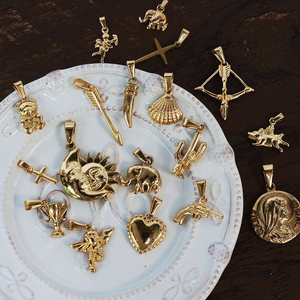 Diy moda Cruz colgante Retro <span class=keywords><strong>Occident</strong></span> Rose en forma de gota colgante de acero inoxidable todo-fósforo collar encantos para la fabricación de joyas - Product Image 5