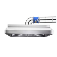 Penghisap Asap Dapur Komersial Stainless Steel 201/304 dengan Lampu LED Ukuran Kustom Kapasitas Beban Tinggi untuk Restoran Hotel
