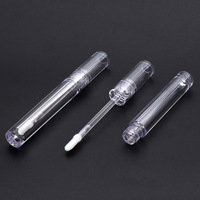Tubes de gloss à lèvres transparents cosmétiques en gros, contenants doux au toucher rose et bleu Morandi, emballage pastel personnalisé avec logo, PETG