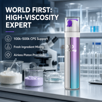 Flacon pompe sans air personnalisé à double compartiment, distributeur haute viscosité pour emballage cosmétique (crème visage, lotion, masque facial) en plastique PP