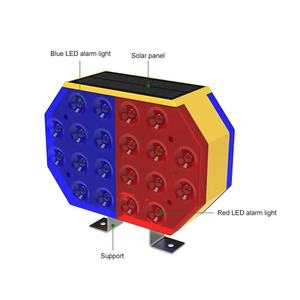Bán Hot <span class=keywords><strong>Double</strong></span>-Sided LED Strobe roadblock ánh sáng năng lượng mặt trời Powered tín hiệu giao thông hàng rào cảnh báo ánh sáng đỏ đường bộ an toàn nhựa - Product Image 4
