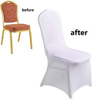 Housse de chaise universelle blanche en spandex extensible, économique, pour hôtel, mariage, banquet ou fête - Vente flash