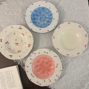 Plato <span class=keywords><strong>de</strong></span> sopa profunda <span class=keywords><strong>de</strong></span> cerámica Irregular <span class=keywords><strong>de</strong></span> 8 pulgadas, plato <span class=keywords><strong>de</strong></span> ensalada <span class=keywords><strong>de</strong></span> pastel <span class=keywords><strong>de</strong></span> postre <span class=keywords><strong>de</strong></span> porcelana pintado a mano Ins colorido creativo - Product Image 3