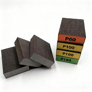 Bloc éponge de ponçage rectangulaire flexible, à dureté moyenne, pour ponçage humide et sec, 25 mm, pour polissage manuel de l'acier inoxydable, OEM OBM - Product Image 2