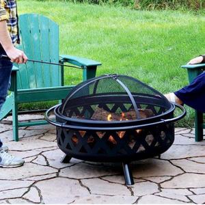 Pozo de fuego Crossweave de 36 pulgadas en bronce negro incluye Pantalla de chispa de cubierta de póker hecha de acero duradero para hogueras de patio trasero - Product Image 6