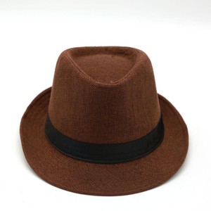 Fedora Hat Polyester/Cotton Solid Color Wide Brim Unisex Casual Outdoor Spring Summer <b>Sunscreen</b> Breathable Windproof - Product Image 3
