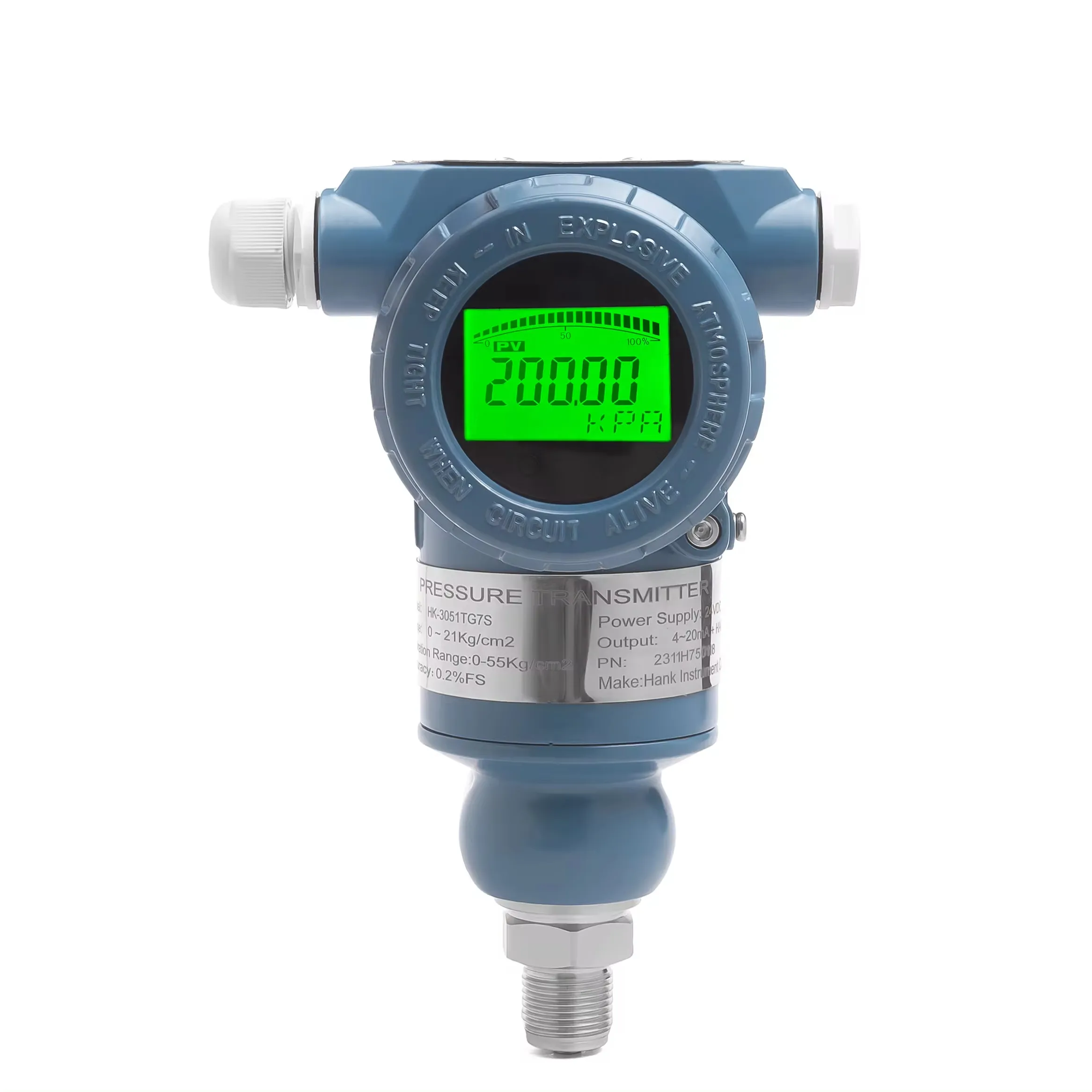 Hank Industrial Silicon Oil Water Absolute Gauge Low Price Smart 4-20mA China Pressure Transmitter