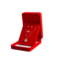 Boîte à bijoux en velours noir rouge de haute qualité pour boucles d'oreilles, cerceaux, bracelet, pendentif, collier et bague
