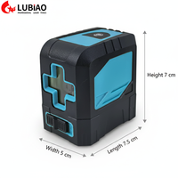 Niveau laser portable mini à 2 lignes croisées horizontales et verticales de qualité industrielle avec auto-nivellement, faisceaux verts, IP54, portée 0-20m
