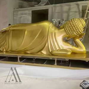 Statue de <span class=keywords><strong>Bouddha</strong></span> dorée de grande taille de 4,7 m, projets culturels religieux de temple, paysage, sculpture de <span class=keywords><strong>Bouddha</strong></span> allongé en fibre de verre surdimensionnée - Product Image 4