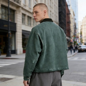 Chaquetas Cortas de Trabajo de Lona Gruesa con Lavado Vintage para Hombre, Proveedor de Ropa Urbana Rainbow Spray, Chaqueta de Trabajo para Hombre con Cuello de <span class=keywords><strong>Pana</strong></span> - Product Image 3