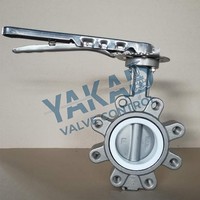 Válvula de Mariposa Sanitaria de Acero Inoxidable 304/316L, Palanca Manual, Cumple con la Normativa de la FDA, Biorreactor Farmacéutico CIP