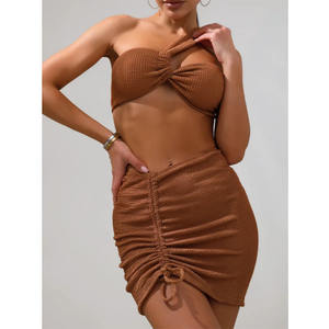 بدلة سباحة نسائية مخصصة مكونة من 3 قطع بكتف واحد سبانديكس/بوليستر ، تنورات للشاطئ ممتازة ، تنورات للتنفس سريعة الجفاف - Product Image 6