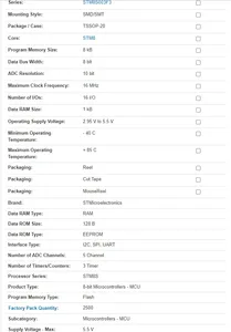 Stm8s003f3p6tr <span class=keywords><strong>STM8</strong></span> vi điều khiển TSSOP-20 16Mhz 8KB Flash cho điều khiển công nghiệp thiết bị gia dụng - Product Image 4