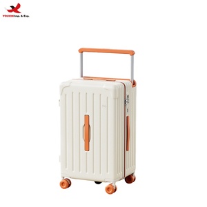 Multi-function Wide Large Capacity Luggage Simple & Elegant Color Matching <b>Suitcase</b> With Rubber Wheel RTS Bulk Mixed Order - Product Image 1