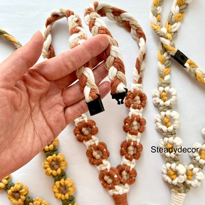Cordón de poliéster de macramé con diseño floral, ecológico y duradero, con cierre de seguridad, para venta al por mayor, con logotipo personalizado, soporte para credencial de profesor, clip para llaves e identificación - Product Image 2