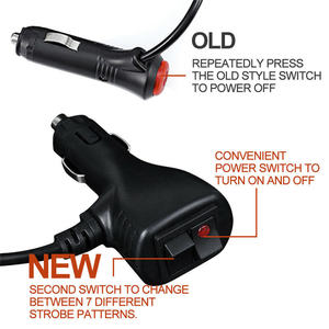 12V luce del tetto auto impermeabile luce stroboscopica 24LED doppio interruttore e accendisigari cavo, luci lampeggianti a LED - Product Image 4
