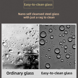 Factory 34 \ "W X 55 \" H Puerta de ducha de baño negra sin marco 180 ° Giratorio 1/4 \ "Pantalla de <span class=keywords><strong>bañera</strong></span> de <span class=keywords><strong>media</strong></span> ducha de vidrio templado - Product Image 3