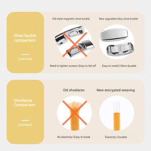 Olian, nuevos Cordones elásticos con cierre de Metal para hombre y <span class=keywords><strong>mujer</strong></span>, zapatillas de deporte sin lazo perezosas, encaje para baloncesto/<span class=keywords><strong>Tenis</strong></span>/trotar/escalada - Product Image 3