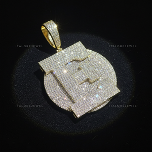 Colgante de Letra del Alfabeto de Plata de Ley 925 con Moissanita, Chapado en Oro Rosa y Oro Blanco, Collar de Hip Hop para Fiesta, Regalo - Product Image 5