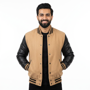 Custom Made Men's Varsity <b>Jackets</b> Premium Quality with Stand Collar and <b>Long</b> CollegeBaseballjacket for men - Product Image 1